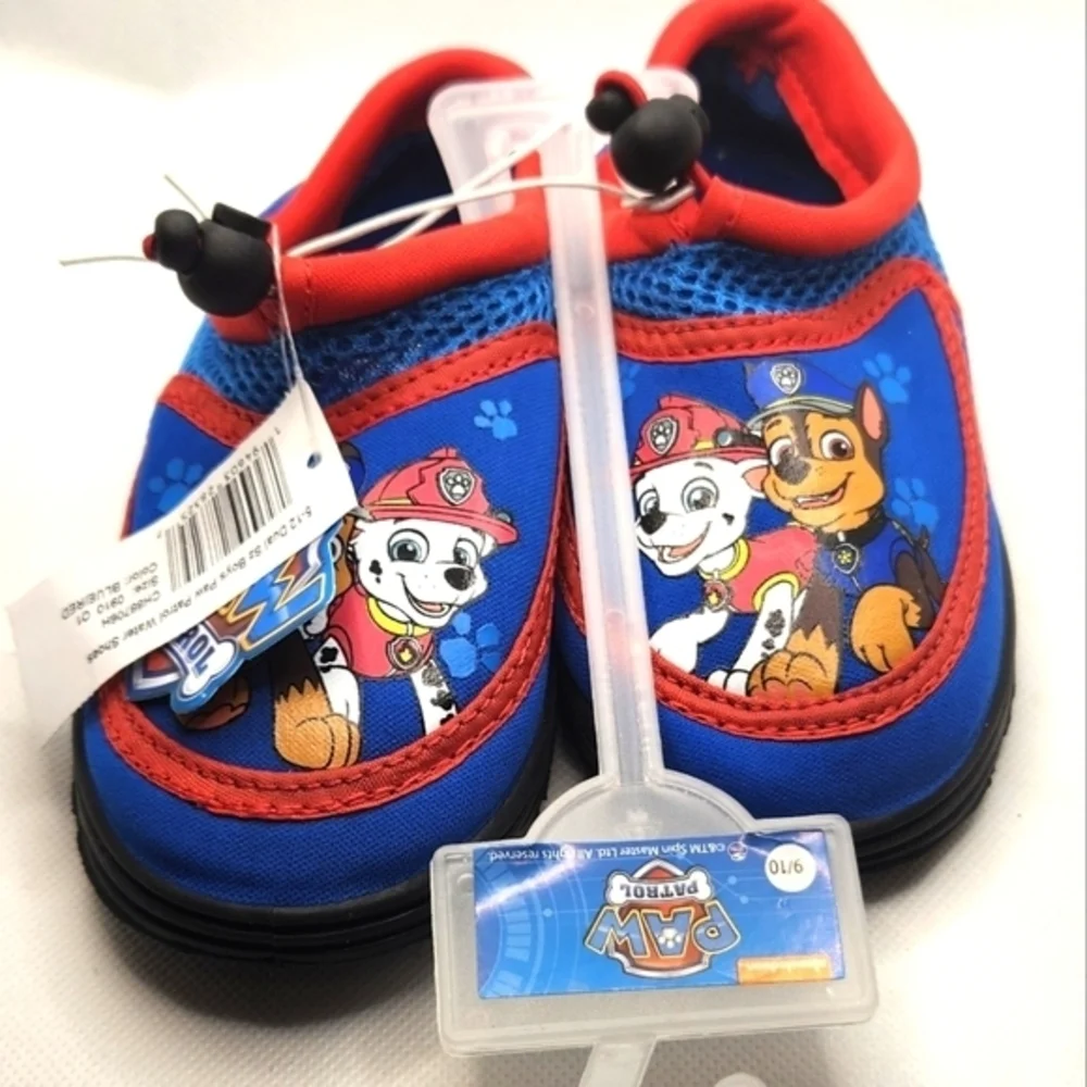 Paw Patrol Nickelodeon Water‎ Shoes Red and Blue Size 9/10 NWT